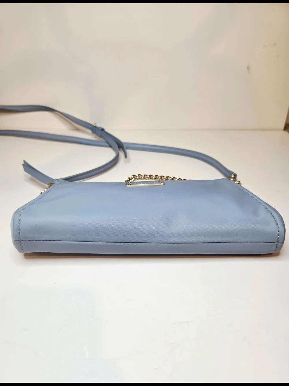 Kate Spade Convertible Crossbody Nylon Purse Baby Blue Baguette Demi Pochette